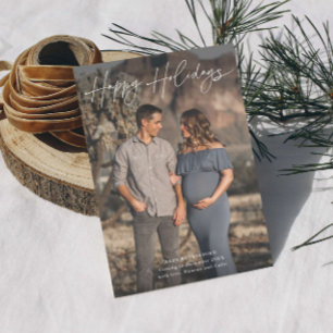 Cartes Pour Fêtes Annuelles Photo minimaliste de grossesse de script