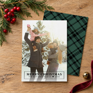 Cartes Pour Fêtes Annuelles Photo minimaliste de Joyeux Noël avec fond à carre