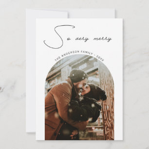 Cartes Pour Fêtes Annuelles Photo minimaliste de Noël Arc Très Joyeux
