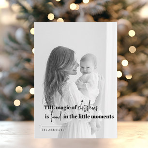 Cartes Pour Fêtes Annuelles Photo minimaliste de Noël noir et blanc