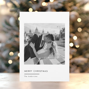 Cartes Pour Fêtes Annuelles Photo minimaliste de Noël noir et blanc