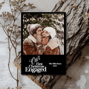 Cartes Pour Fêtes Annuelles Photo minimaliste Élégant Premier Noël Engagé