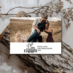 Cartes Pour Fêtes Annuelles Photo minimaliste Élégant Premier Noël Engagé