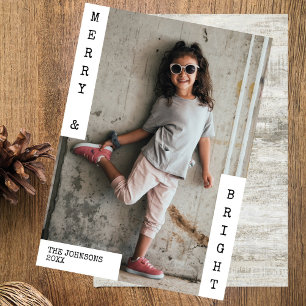 Cartes Pour Fêtes Annuelles Photo minimaliste moderne de Noël en famille