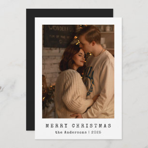 Cartes Pour Fêtes Annuelles Photo minimaliste moderne en couple Noir Noël