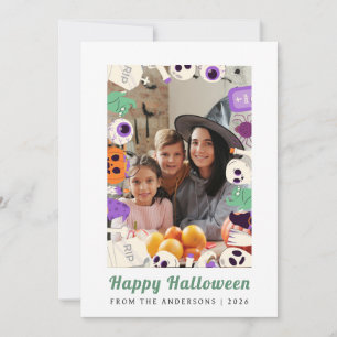 Cartes Pour Fêtes Annuelles Photo Minimaliste Moderne Épouvantable Joyeux Hall