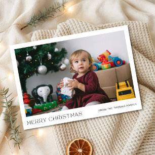 Cartes Pour Fêtes Annuelles Photo minimaliste moderne famille bébé Noël