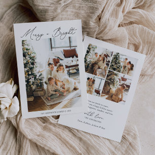 Cartes Pour Fêtes Annuelles Photo minimaliste moderne joyeuse et brillante