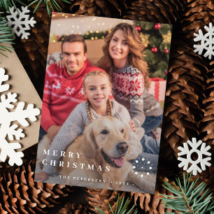 Cartes Pour Fêtes Annuelles Photo minimaliste moderne Noël élégante typographi