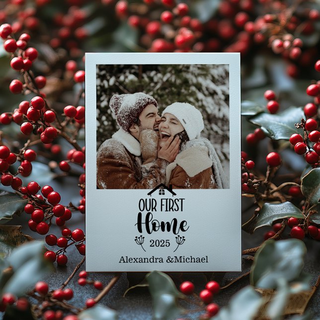 Cartes Pour Fêtes Annuelles Photo Minimialist Christmas Our First Home (Créateur téléchargé)