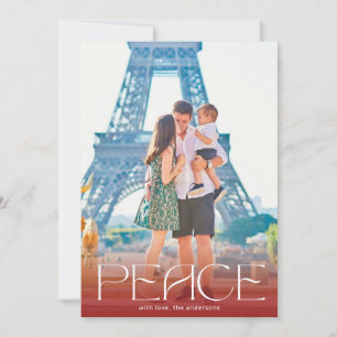 Cartes Pour Fêtes Annuelles Photo moderne avec superposition blanc et rouge PA