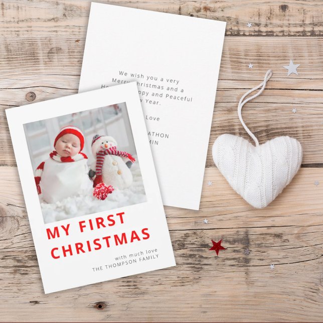 Cartes Pour Fêtes Annuelles Photo moderne Baby First Christmas (Créateur téléchargé)
