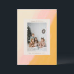 Cartes Pour Fêtes Annuelles Photo moderne boho aquarelle rose jaune<br><div class="desc">Carte de Noël photo moderne boho aquarelle rose jaune</div>