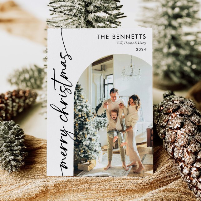 Cartes Pour Fêtes Annuelles Photo moderne Boho Joyeux Arche de Noël (Créateur téléchargé)