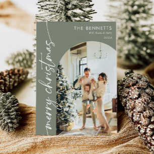 Cartes Pour Fêtes Annuelles Photo moderne Boho Joyeux Arche de Noël