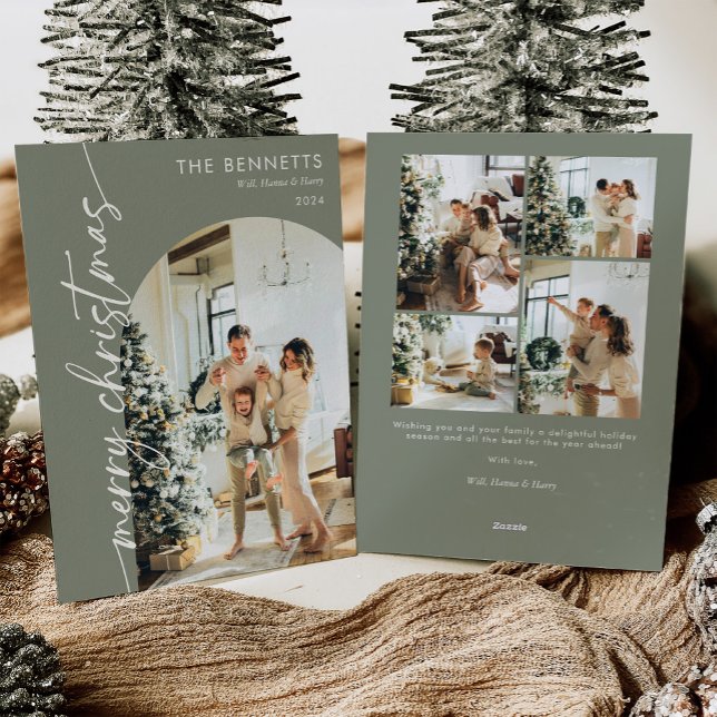 Cartes Pour Fêtes Annuelles Photo moderne Boho Joyeux Arche de Noël (Créateur téléchargé)