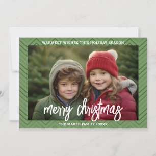 Cartes Pour Fêtes Annuelles Photo Moderne Bordure Chevron Vert Joyeux Noël