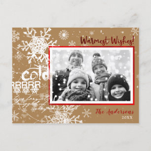 Cartes Pour Fêtes Annuelles Photo moderne de voeux chaleureux d'hiver en or et