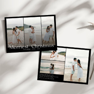Cartes Pour Fêtes Annuelles Photo moderne des couples de Noël les plus heureux