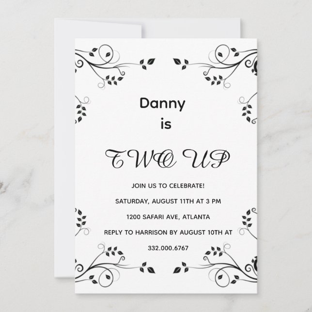 Cartes Pour Fêtes Annuelles Photo moderne du 2e anniversaire (Devant)