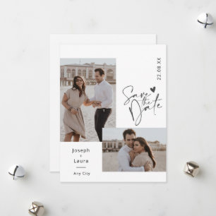 Cartes Pour Fêtes Annuelles Photo moderne émotionnelle beige noir élégant