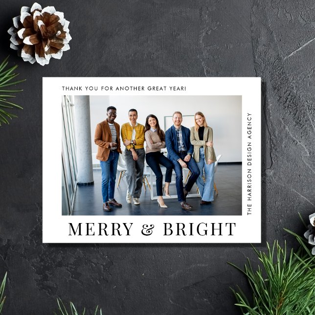 Cartes Pour Fêtes Annuelles Photo moderne Entreprise Noël (Spread the joy of the season and strengthen business relationships with our photo holiday postcard)