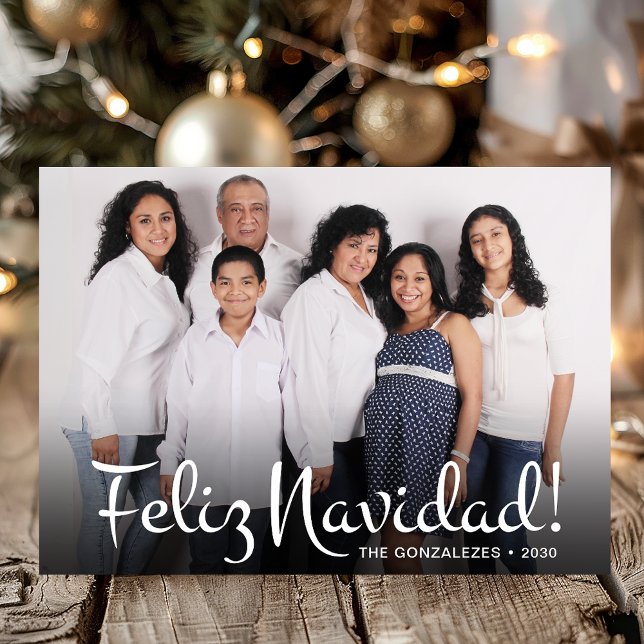 Cartes Pour Fêtes Annuelles Photo moderne Feliz Navidad (Créateur téléchargé)