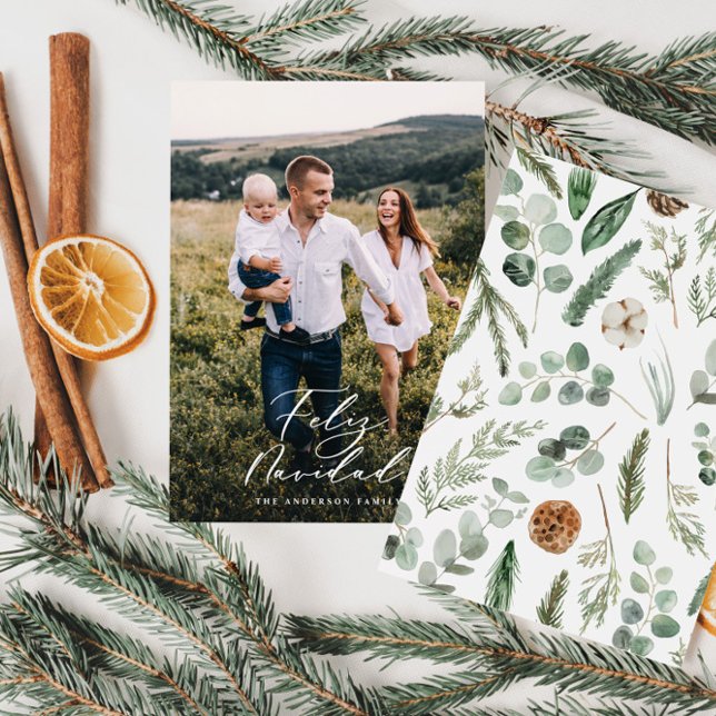 Cartes Pour Fêtes Annuelles Photo moderne feliz navidad (Créateur téléchargé)