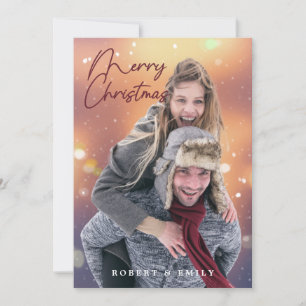 Cartes Pour Fêtes Annuelles Photo moderne Joyeux Noël éclairs
