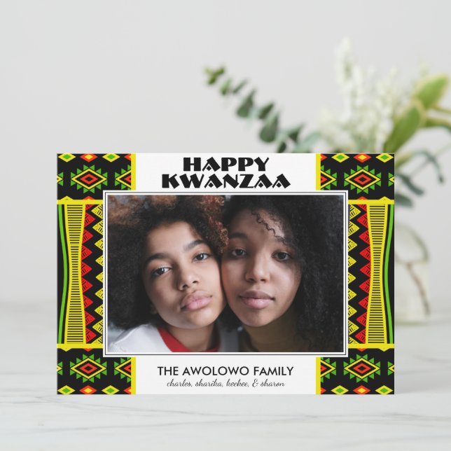 Cartes Pour Fêtes Annuelles Photo moderne Kwanzaa (Debout devant)