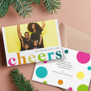 Cartes Pour Fêtes Annuelles Photo Moderne Lumineux à pois pour la Nouvelle Ann