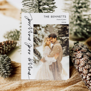 Cartes Pour Fêtes Annuelles Photo moderne mariée et mariée