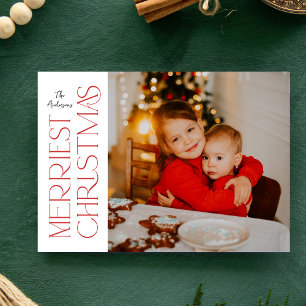 Cartes Pour Fêtes Annuelles Photo moderne Merriest Christmas Bold