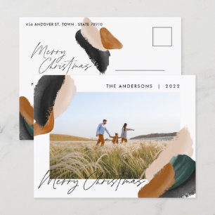 Cartes Pour Fêtes Annuelles Photo moderne minimaliste à l'aquarelle en terre c