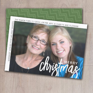 Cartes Pour Fêtes Annuelles Photo moderne minimaliste Bordure blanche Joyeux N