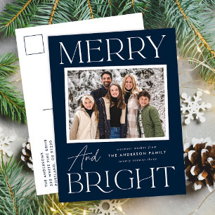 Cartes Pour Fêtes Annuelles Photo moderne Navy Merry and Bright