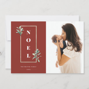 Cartes Pour Fêtes Annuelles Photo moderne NOEL Gold Winter Berry Fragmentation