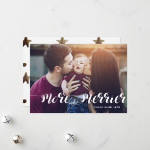Cartes Pour Fêtes Annuelles Photo Moderne Plus Et Plus Merrier