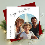 Cartes Pour Fêtes Annuelles Photo moderne Red Christmas Nautical Beach Arche<br><div class="desc">Envoyez des voeux de vacances chaudes avec cette carte de Noël rouge moderne. Doté d'une architecture en arc de plage, il est parfait pour partager les moments festifs de votre famille au bord du rivage. L'élégant thème maritime et le style simple en font une façon joyeuse de célébrer Noël avec...</div>