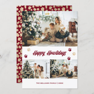 Cartes Pour Fêtes Annuelles Photo moderne Red Gold Happy Howlidays Card