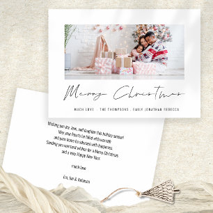 Cartes Pour Fêtes Annuelles Photo moderne Script élégant Merry Christmas Card