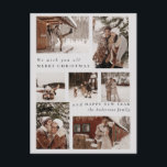 Cartes Pour Fêtes Annuelles Photo moderne tendance collage Noël<br><div class="desc">Envoyez votre joie de vacances avec notre carte photo de Noël minimale moderne, conçue avec une typographie douce et des flocons de neige délicats. Ce design élégant et épuré met en valeur vos photos de Noël préférées, alliant simplicité et touche festive. Parfait pour les amateurs de style contemporain, cette carte...</div>