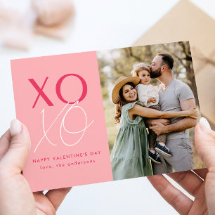 Cartes Pour Fêtes Annuelles Photo moderne XOXO Pink Saint Valentin