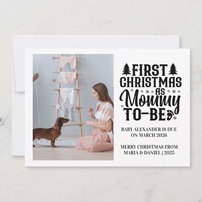 Cartes Pour Fêtes Annuelles Photo Mommy to be Christmas Pregnancy (Devant)