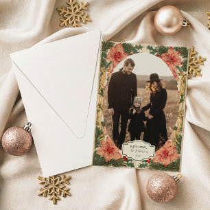 Cartes Pour Fêtes Annuelles Photo Noël Baroque au houx