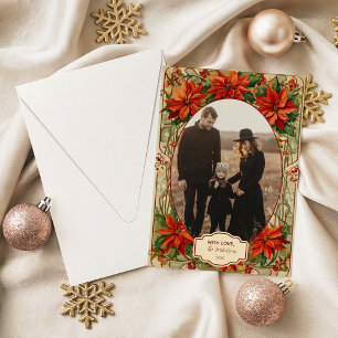 Cartes Pour Fêtes Annuelles Photo Noël Botanique Classique