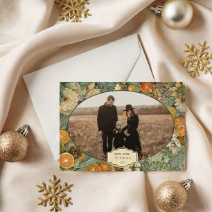 Cartes Pour Fêtes Annuelles Photo Noël Botanique Rustique en Forêt