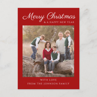 Cartes Pour Fêtes Annuelles Photo Noël écriture rouge