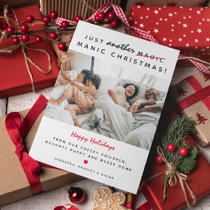 Cartes Pour Fêtes Annuelles Photo 'Noël Maniaque' Drôle