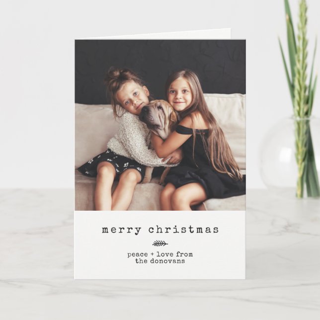 Cartes Pour Fêtes Annuelles Photo noire et blanche moderne de vacances de la (Devant)